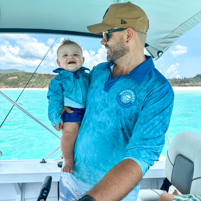 Jetski Long Sleeve Fishing Polo (BLUE)